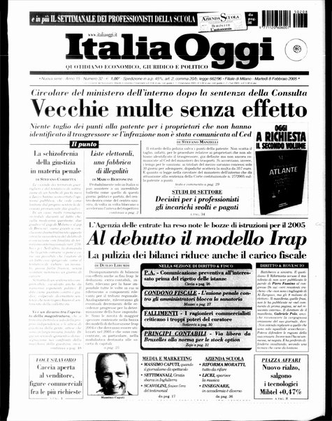 Italia oggi : quotidiano di economia finanza e politica